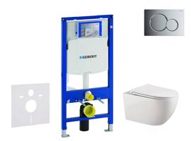 GEBERIT Duofix Set předstěnové instalace, klozetu Gaia a sedátka softclose, tlačítko Sigma01, lesklý chrom SANI11CA1132