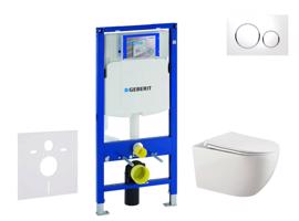 GEBERIT Duofix Set předstěnové instalace, klozetu Gaia a sedátka softclose, tlačítko Sigma20, bílá/chrom SANI11CA3122