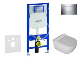 GEBERIT Duofix Set předstěnové instalace, klozetu Gaia a sedátka softclose, tlačítko Sigma30, chrom/chrom mat SANI11CA1107