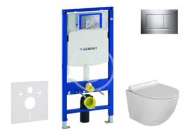 GEBERIT Duofix Set předstěnové instalace, klozetu Gaia a sedátka softclose, tlačítko Sigma30, chrom/chrom mat SANI11CA1115