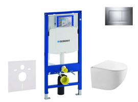 GEBERIT Duofix Set předstěnové instalace, klozetu Gaia a sedátka softclose, tlačítko Sigma30, chrom/chrom mat SANI11CA1127