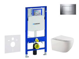 GEBERIT Duofix Set předstěnové instalace, klozetu Gaia a sedátka softclose, tlačítko Sigma30, chrom/chrom mat SANI11CA1133