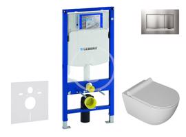 GEBERIT Duofix Set předstěnové instalace, klozetu Gaia a sedátka softclose, tlačítko Sigma30, chrom mat/chrom SANI11CA1108