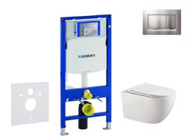 GEBERIT Duofix Set předstěnové instalace, klozetu Gaia a sedátka softclose, tlačítko Sigma30, chrom mat/chrom SANI11CA1134