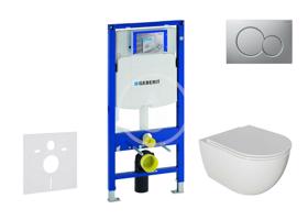 GEBERIT Duofix Set předstěnové instalace, klozetu Oudee a sedátka softclose, tlačítko Sigma01, lakovaný matný chrom SANI11CA1123