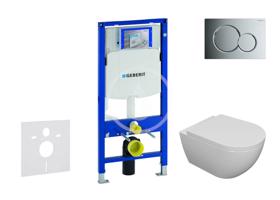 GEBERIT Duofix Set předstěnové instalace, klozetu Oudee a sedátka softclose, tlačítko Sigma01, lesklý chrom SANI11CA1100