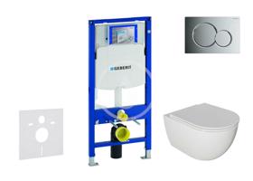 GEBERIT Duofix Set předstěnové instalace, klozetu Oudee a sedátka softclose, tlačítko Sigma01, lesklý chrom SANI11CA1120