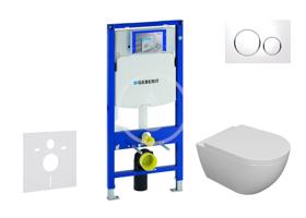 GEBERIT Duofix Set předstěnové instalace, klozetu Oudee a sedátka softclose, tlačítko Sigma20, bílá/chrom SANI11CA3103