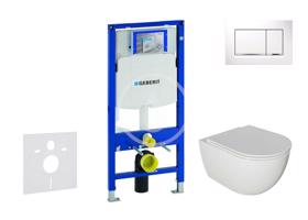 GEBERIT Duofix Set předstěnové instalace, klozetu Oudee a sedátka softclose, tlačítko Sigma30, bílá/chrom SANI11CA3115