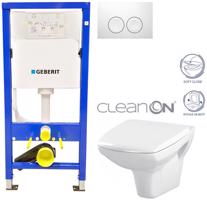 Geberit Duofix tlačítko DELTA21 bílé WC CERSANIT CARINA CLEANON + SEDÁTKO 458.103.00.1 21BI CA2