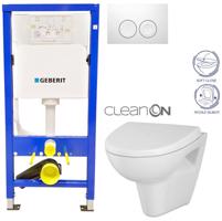 Geberit Duofix tlačítko DELTA21 bílé WC CERSANIT PARVA CLEANON + SEDÁTKO 458.103.00.1 21BI PA1