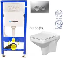 Geberit Duofix tlačítko DELTA21 matné WC CERSANIT COMO CLEANON + SEDÁTKO 458.103.00.1 21MA CO1