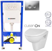 Geberit Duofix tlačítko DELTA21 matné WC CERSANIT PARVA CLEANON + SEDÁTKO 458.103.00.1 21MA PA1