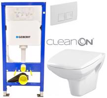 Geberit Duofix tlačítko DELTA50 bílé WC CERSANIT CARINA CLEANON + SEDÁTKO 458.103.00.1 50BI CA1