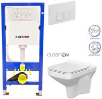 Geberit Duofix tlačítko DELTA50 bílé WC CERSANIT COMO CLEANON + SEDÁTKO 458.103.00.1 50BI CO1