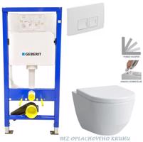 Geberit Duofix tlačítko DELTA50 bílé WC LAUFEN PRO RIMLESS + SEDÁTKO 458.103.00.1 50BI LP1