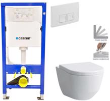 Geberit Duofix tlačítko DELTA50 bílé WC LAUFEN PRO + SEDÁTKO 458.103.00.1 50BI LP3