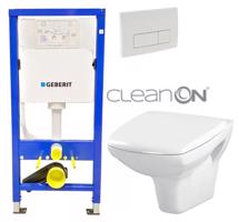 Geberit Duofix tlačítko DELTA51 BÍLÉ WC CERSANIT CARINA + SEDÁTKO458.103.00.1 51BI CA1