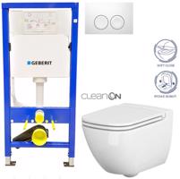 Geberit Duofix tlačítko DELTA51 BÍLÉ WC CERSANIT CASPIA + SEDÁTKO 458.103.00.1 51BI CP1