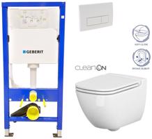 Geberit Duofix tlačítko DELTA51 BÍLÉ WC CERSANIT CASPIA + SEDÁTKO 458.103.00.1 51BI CP1