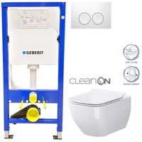 GEBERIT DuofixBasic s bílým tlačítkem DELTA21 + WC CERSANIT VIRGO CLEANON + SEDÁTKO 458.103.00.1 21BI ME1