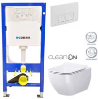 GEBERIT DuofixBasic s bílým tlačítkem DELTA50 + WC CERSANIT VIRGO CLEANON + SEDÁTKO 458.103.00.1 50BI ME1