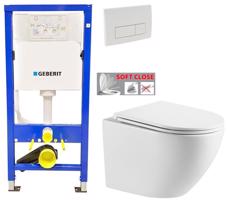 GEBERIT DuofixBasic s bílým tlačítkem DELTA51 + WC INVENA LIMNOS WITH SOFT, včetně soft/close sedátka 458.103.00.1 51BI LI1