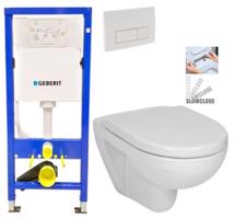 GEBERIT DuofixBasic s bílým tlačítkem DELTA51 + WC JIKA LYRA PLUS + SEDÁTKO DURAPLAST SLOWCLOSE 458.103.00.1 51BI LY5