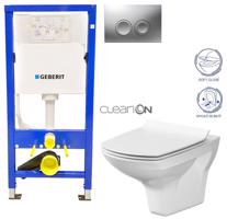 GEBERIT DuofixBasic s matným tlačítkem DELTA21 + WC CERSANIT CLEANON CARINA + SEDÁTKO 458.103.00.1 21MA CA3