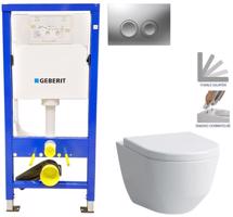 GEBERIT DuofixBasic s matným tlačítkem DELTA21 + WC LAUFEN PRO + SEDÁTKO 458.103.00.1 21MA LP3