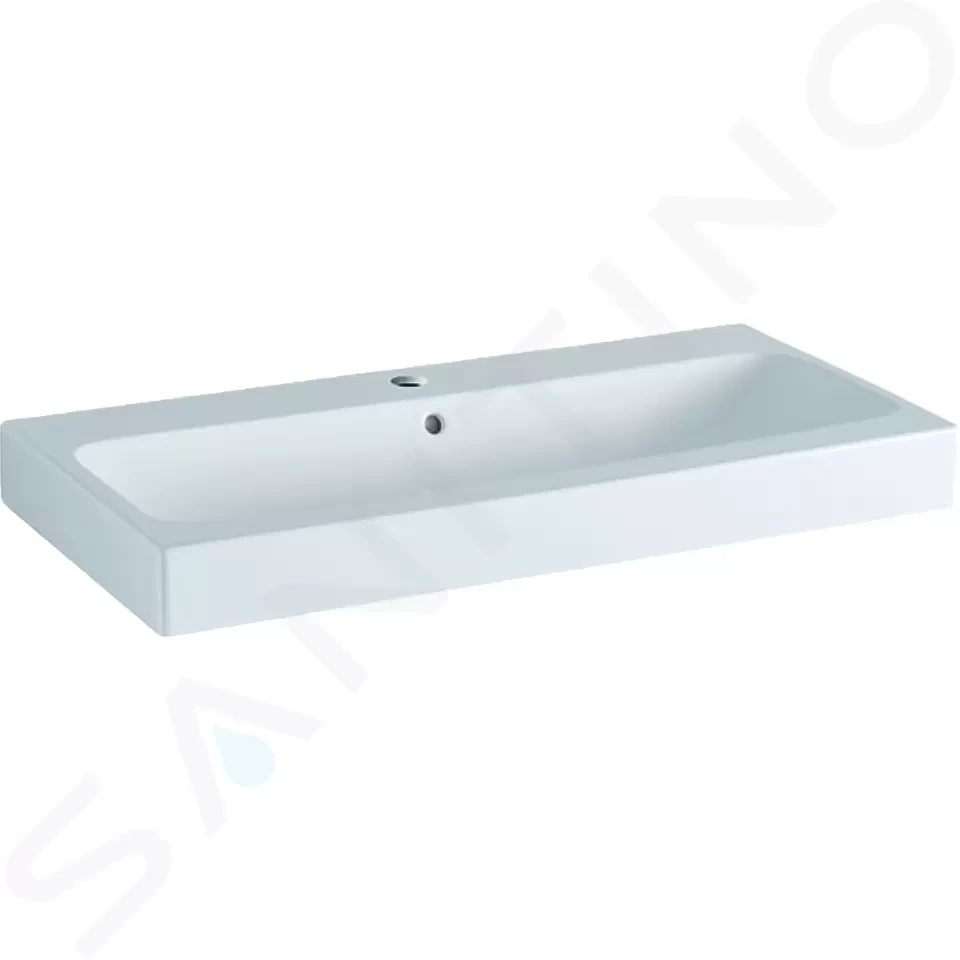 GEBERIT iCon Umyvadlo 900x485 mm, s přepadem, otvor pro baterii, KeraTect, bílá 124090600