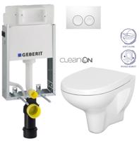 Geberit KOMBIFIX Basic tlačítko DELTA 21 Bílé WC CERSANIT ARTECO + SEDÁTKO 110.100.00.1 21BI AT1