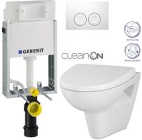 Geberit KOMBIFIX Basic tlačítko DELTA 21 Bílé WC CERSANIT PARVA + SEDÁTKO 110.100.00.1 21BI PA1