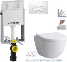 Geberit KOMBIFIX Basic tlačítko DELTA 21 Bílé WC LAUFEN PRO LCC RIMLESS + SEDÁTKO 110.100.00.1 21BI LP2