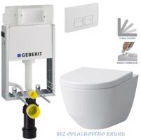 Geberit KOMBIFIX Basic tlačítko DELTA 50 Bílé WC LAUFEN PRO RIMLESS + SEDÁTKO 110.100.00.1 50BI LP1