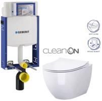 GEBERIT KOMBIFIX ECO, nádržka UP 320 bez tlačítka + WC CERSANIT ZEN CLEANON + SEDÁTKO 110.302.00.5 HA1