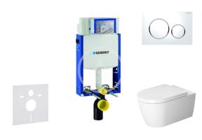 GEBERIT Kombifix Modul pro závěsné WC s tlačítkem Sigma20, bílá/lesklý chrom + Duravit ME by Starck WC a sedátko, Rimless, SoftClose 110.302.00.5 NM4