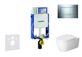 GEBERIT Kombifix Modul pro závěsné WC s tlačítkem Sigma30, lesklý chrom/chrom mat + Duravit ME by Starck WC a sedátko, Rimless, SoftClose 110.302.00.5 NM6