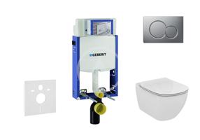 GEBERIT Kombifix Set předstěnové instalace, klozetu a sedátka Ideal Standard Tesi, tlačítka Sigma01, Rimless, SoftClose, matný chrom 110.302.00.5 NE3