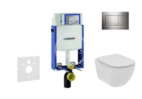 GEBERIT Kombifix Set předstěnové instalace, klozetu a sedátka Ideal Standard Tesi, tlačítka Sigma30, Rimless, SoftClose, lesklý chrom/chrom mat 110.302.00.5 NE6