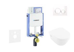 GEBERIT Kombifix Set předstěnové instalace, klozetu a sedátka Villeroy & Boch, tlačítka Sigma20, DirectFlush, SoftClose, CeramicPlus, bílá/chrom 110.302.00.5 NB4