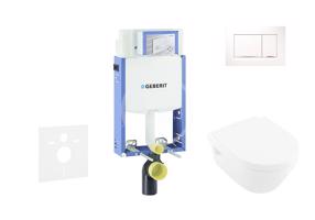 GEBERIT Kombifix Set předstěnové instalace, klozetu a sedátka Villeroy & Boch, tlačítka Sigma30, DirectFlush, SoftClose, CeramicPlus, bílá/lesklý chrom 110.302.00.5 NB5