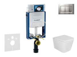 GEBERIT Kombifix Set předstěnové instalace, klozetu Arkas a sedátka softclose, tlačítko Sigma30, lakovaný chrom mat/chrom SANI15CA1109