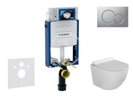 GEBERIT Kombifix Set předstěnové instalace, klozetu Gaia a sedátka softclose, tlačítko Sigma01, lakovaný matný chrom SANI15CA1113