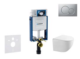 GEBERIT Kombifix Set předstěnové instalace, klozetu Gaia a sedátka softclose, tlačítko Sigma01, lakovaný matný chrom SANI15CA1121