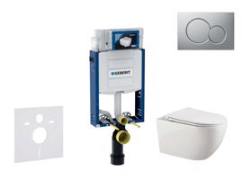 GEBERIT Kombifix Set předstěnové instalace, klozetu Gaia a sedátka softclose, tlačítko Sigma01, lakovaný matný chrom SANI15CA1125