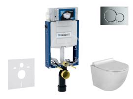 GEBERIT Kombifix Set předstěnové instalace, klozetu Gaia a sedátka softclose, tlačítko Sigma01, lesklý chrom SANI15CA1110