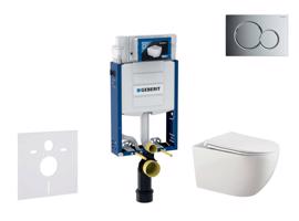 GEBERIT Kombifix Set předstěnové instalace, klozetu Gaia a sedátka softclose, tlačítko Sigma01, lesklý chrom SANI15CA1122