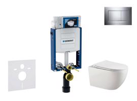 GEBERIT Kombifix Set předstěnové instalace, klozetu Gaia a sedátka softclose, tlačítko Sigma30, chrom/chrom mat SANI15CA1123