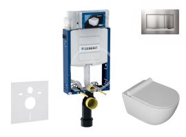 GEBERIT Kombifix Set předstěnové instalace, klozetu Gaia a sedátka softclose, tlačítko Sigma30, chrom mat/chrom SANI15CA1106